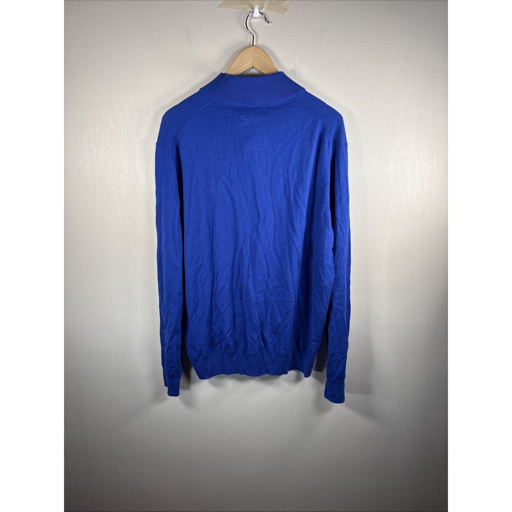 Polo Golf Ralph Lauren Sweater Mens XL Blue Washable Merino Wool Mock Neck - Picture 8 of 10